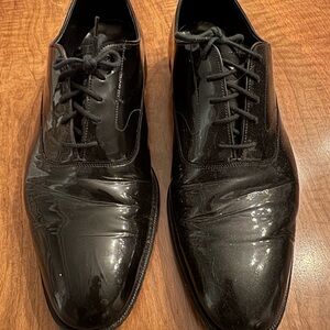 Brooks Brothers Vintage Black Patent Leather Oxford Tuxedo Shoes